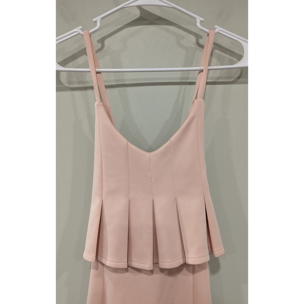 Lavish Alice Blush Ruffle Top Crossback Strap Dress Size 2 - Picture 2 of 8